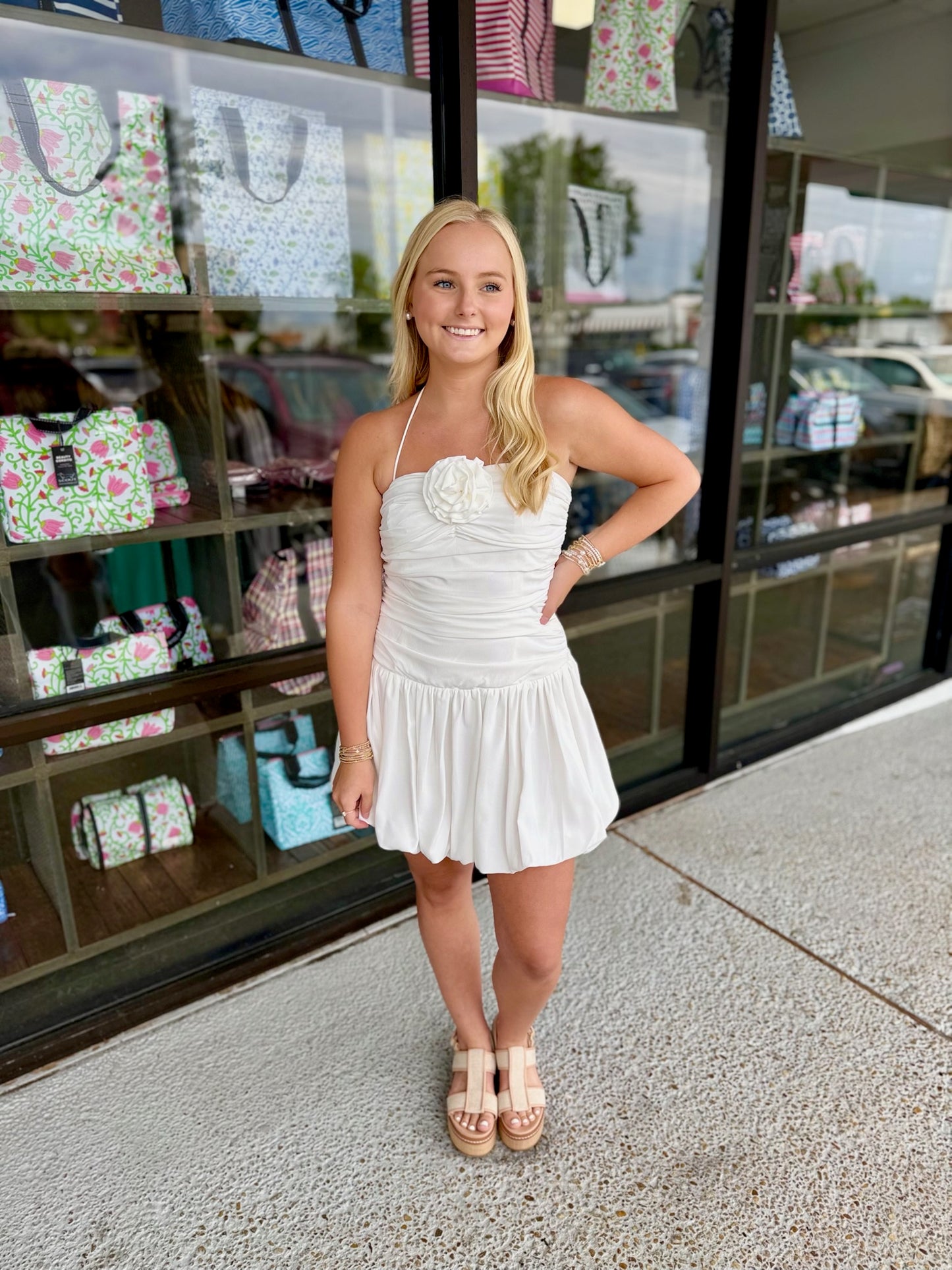 Faye Mini Dress-White
