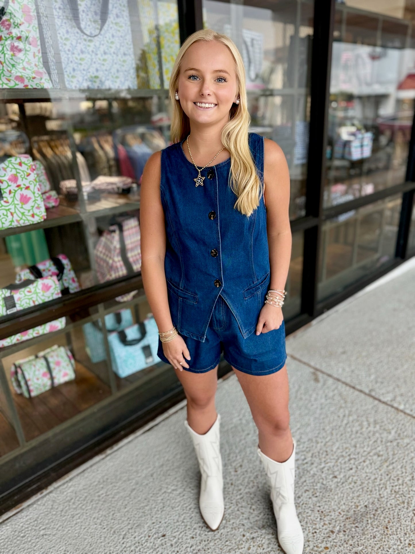 Indigo Kisses Set-Denim