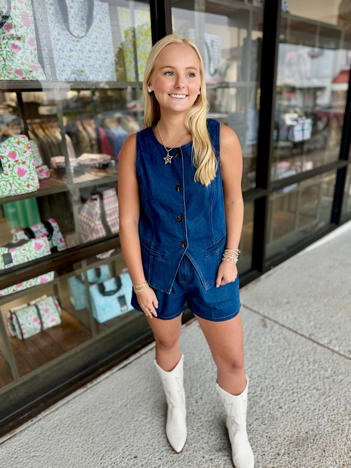 Indigo Kisses Set-Denim