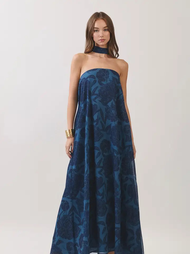 Floral Maxi - Navy