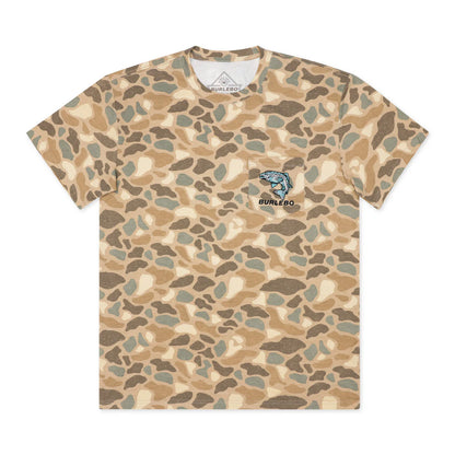 Pintail camo jumping trout Pocket Tee