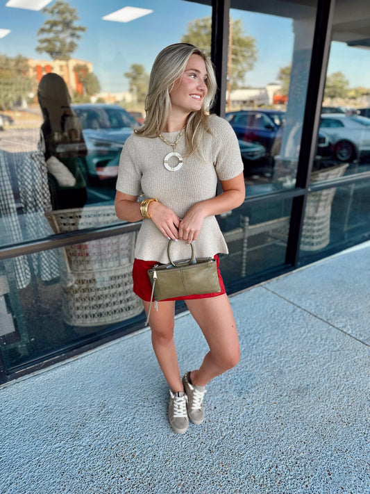 Peplum Babe Top- BEIGE