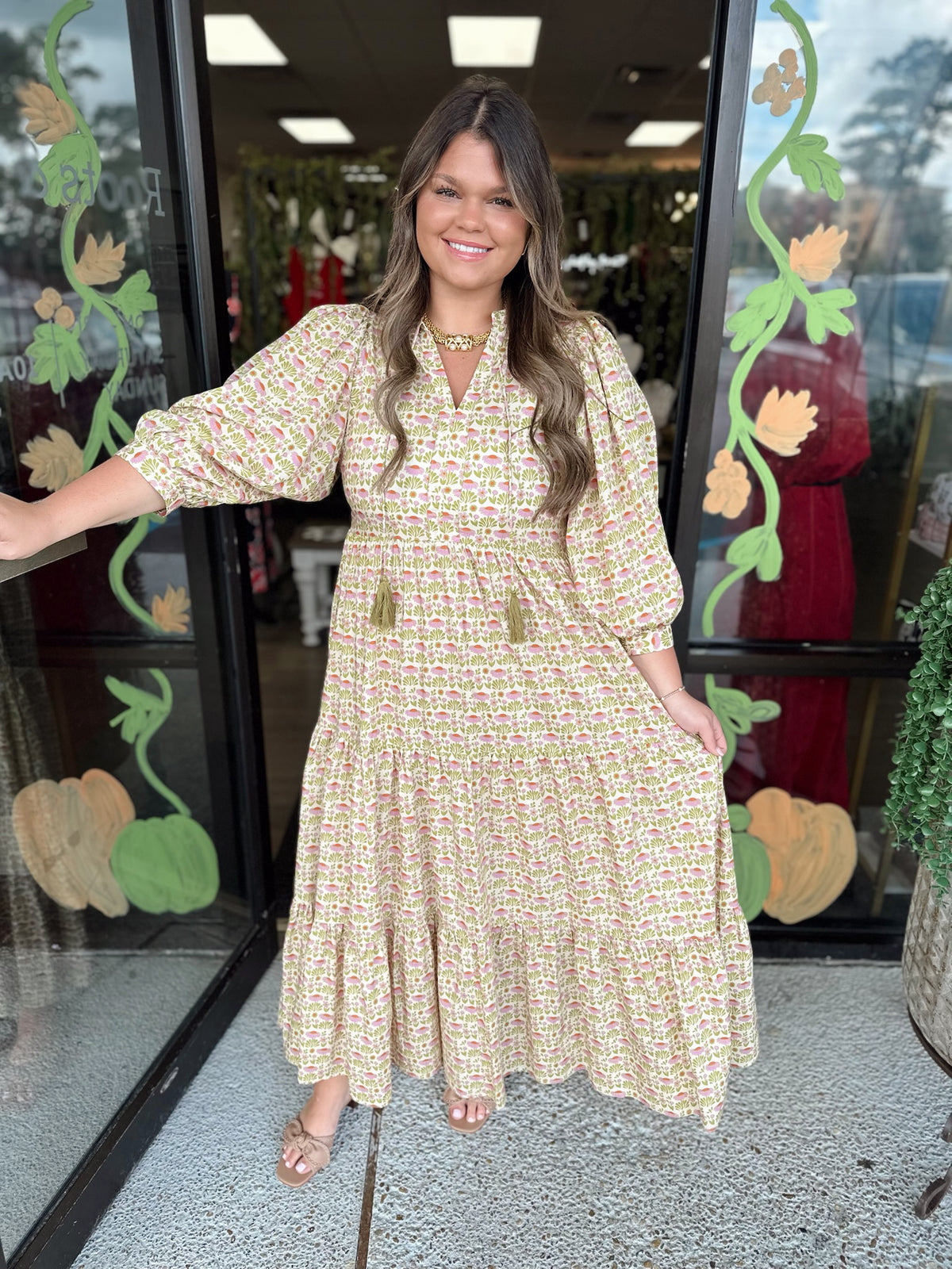 Follow Me Maxi Dress - lime/violet