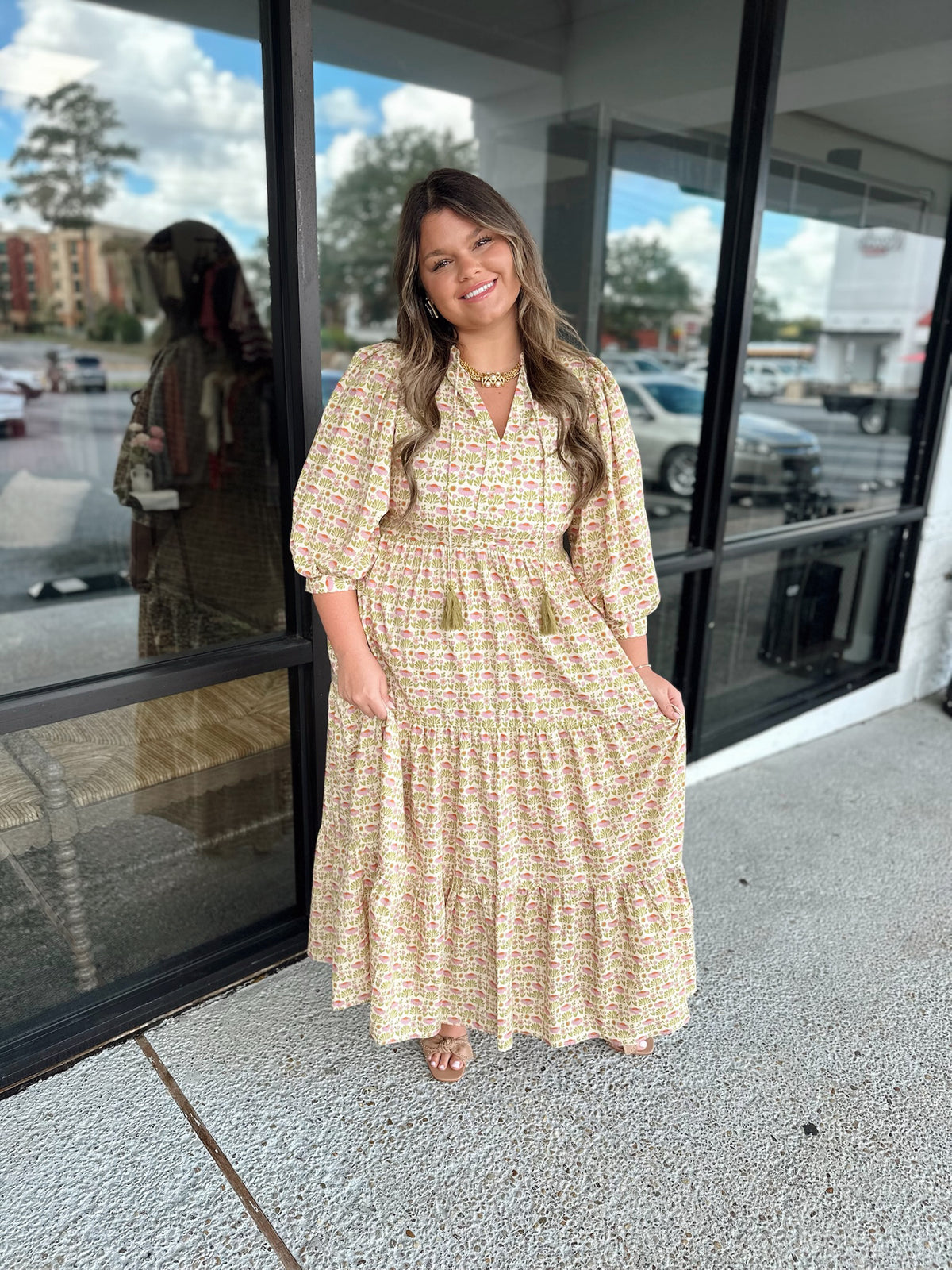 Follow Me Maxi Dress - lime/violet
