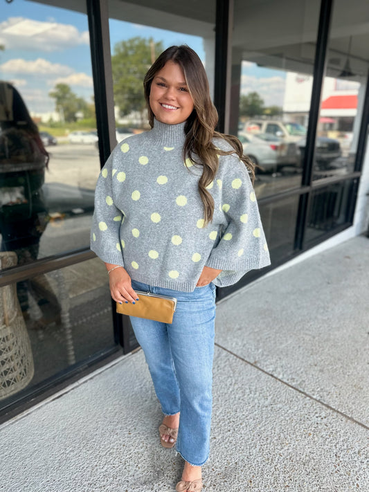Mary Top - grey/yellow mix