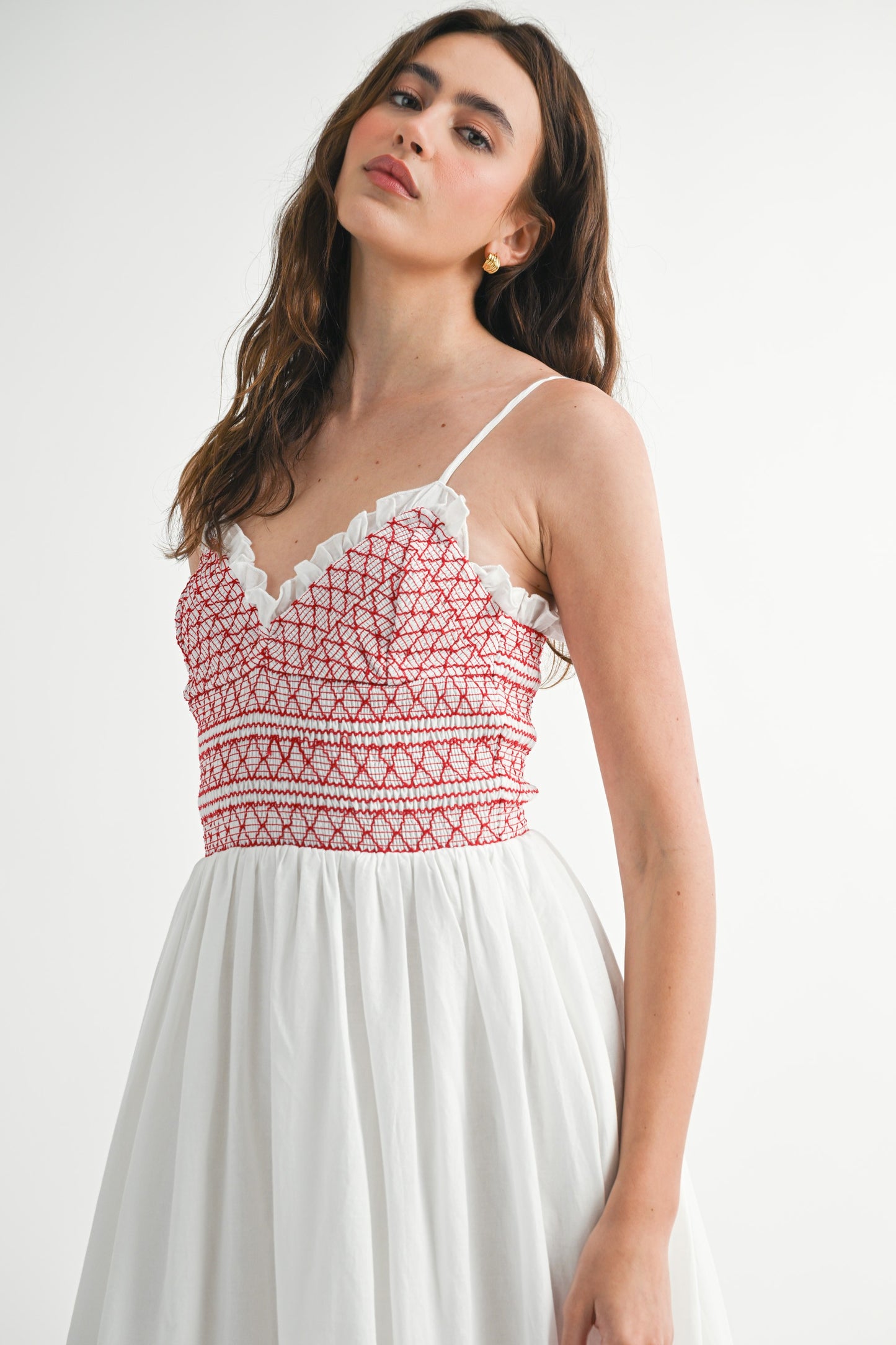 Main Character Midi Dress - Red Mix