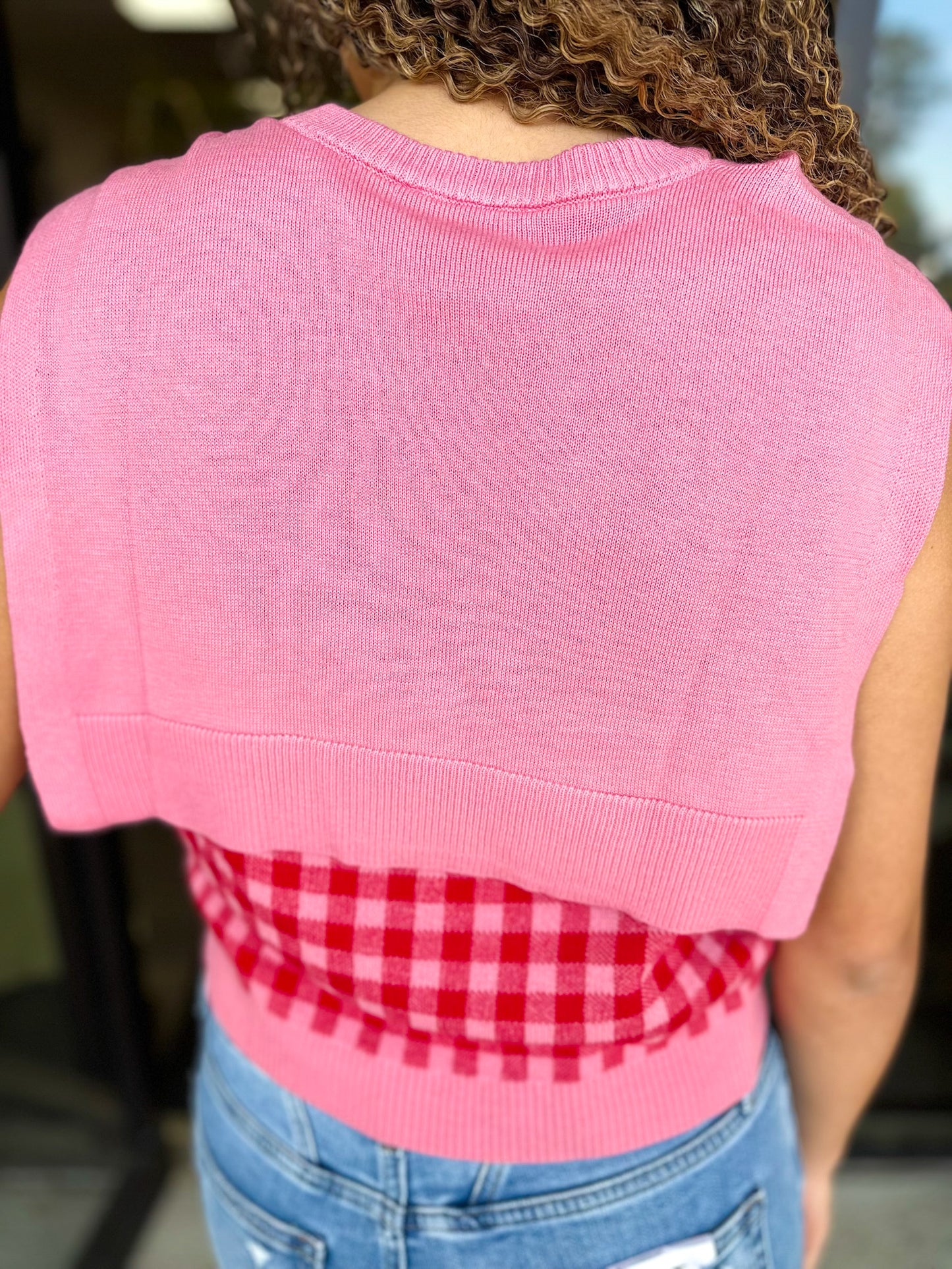 Wrapped Away Top - pink/red mix