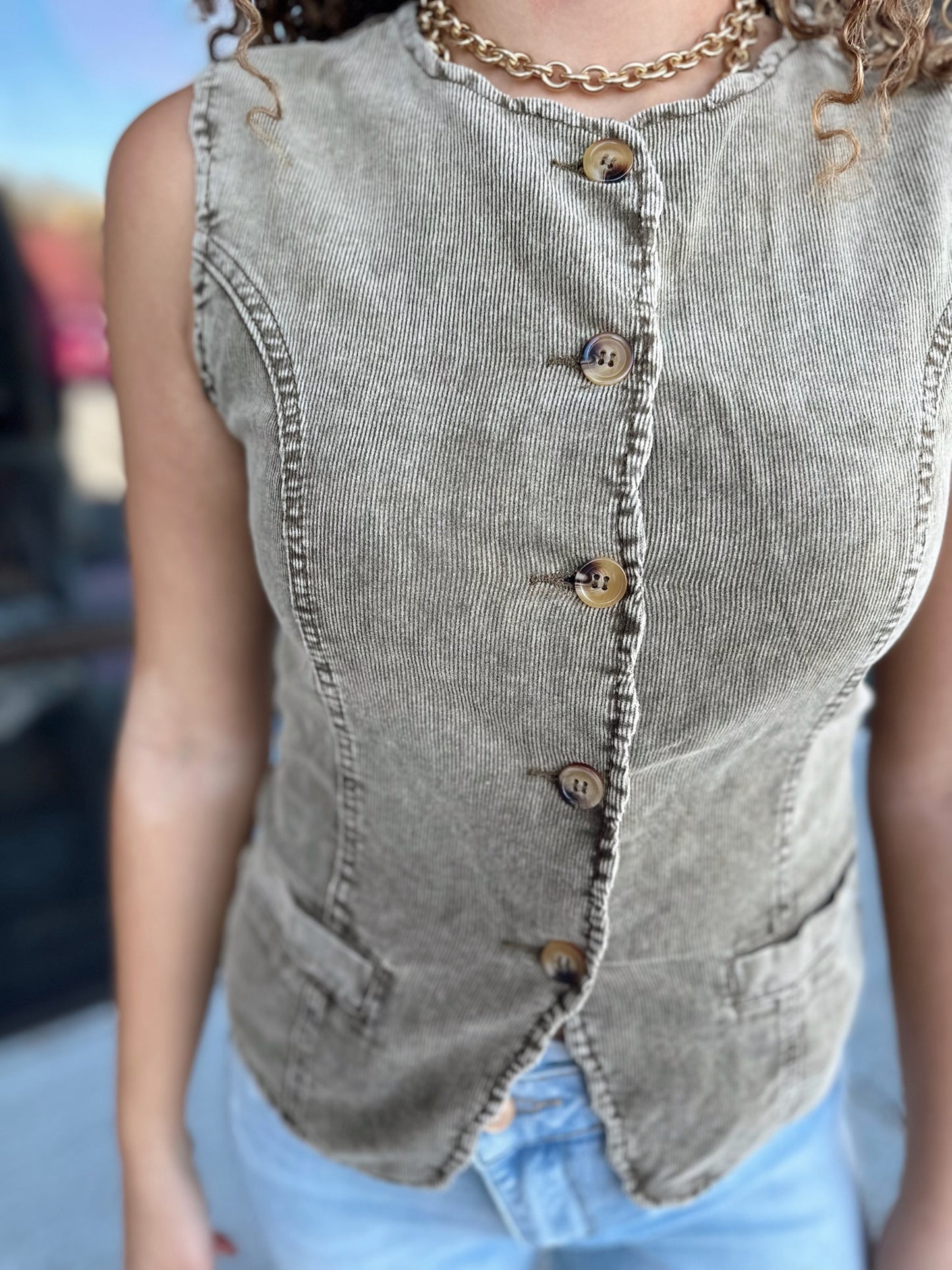 Talk To Me Top - Olive