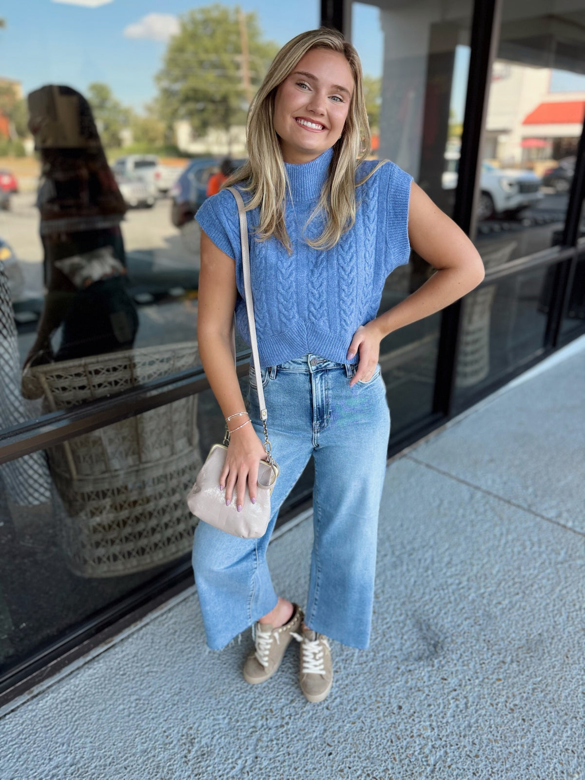 Textured Girly Top - Denim