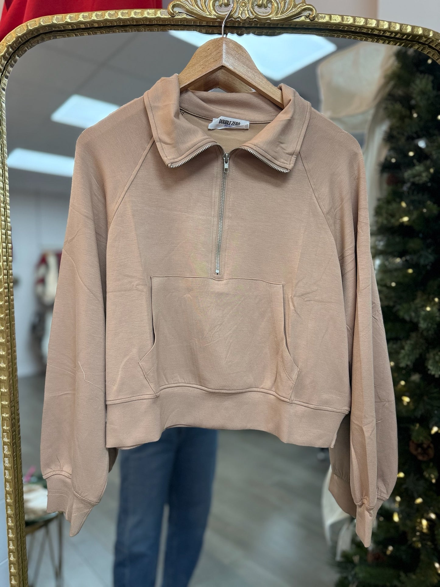 Hillary Half Zip - Dark Taupe