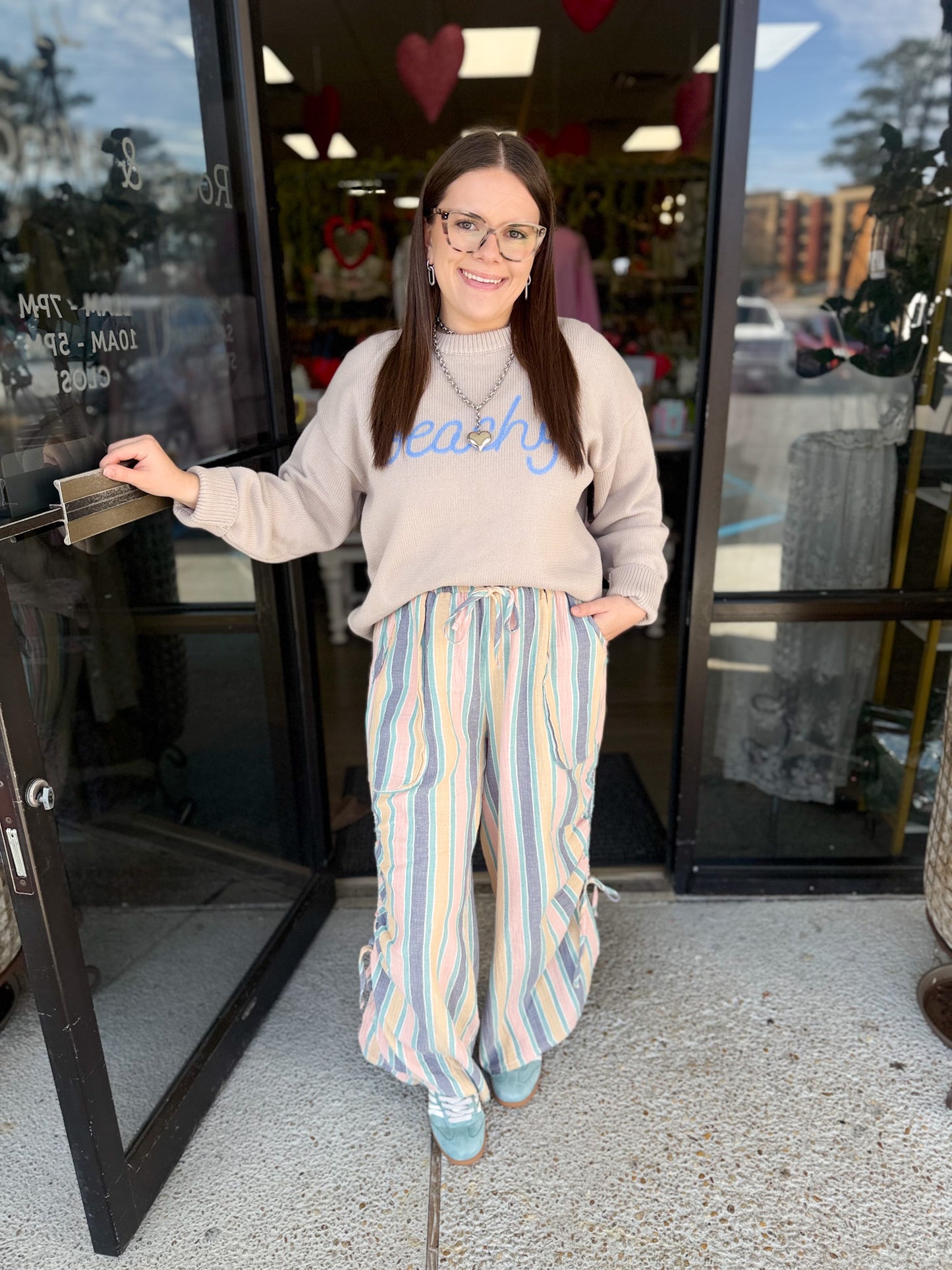 BEACHY Sweater - stone/coastal