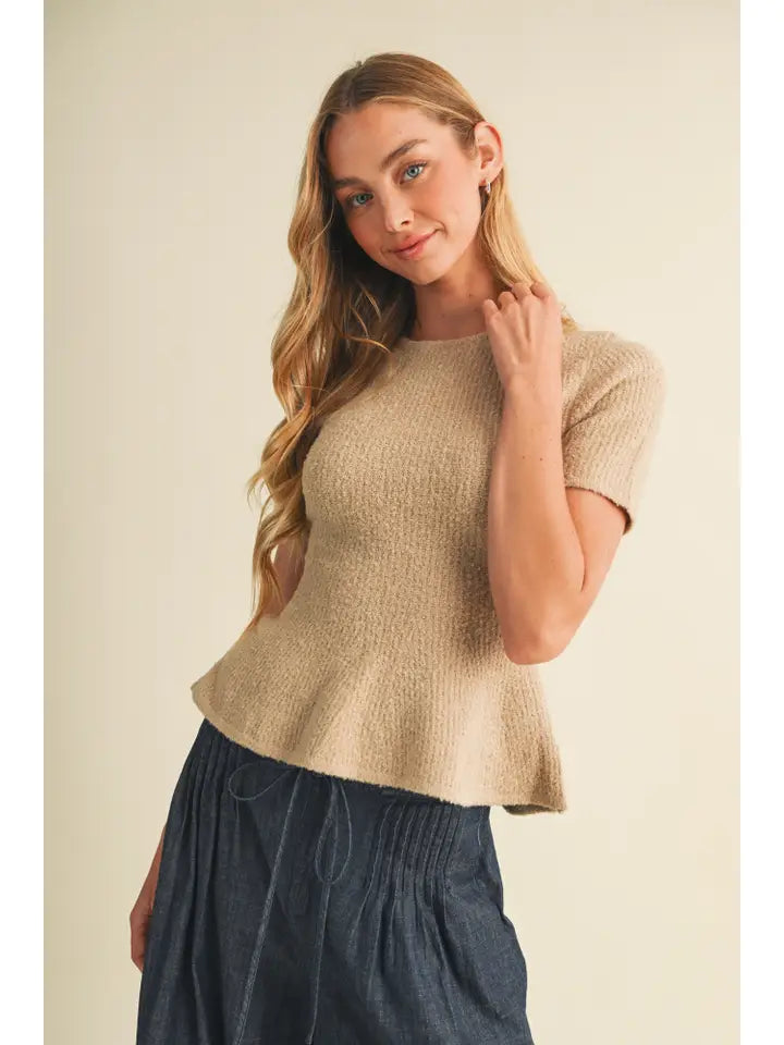 Peplum Babe Top- BEIGE