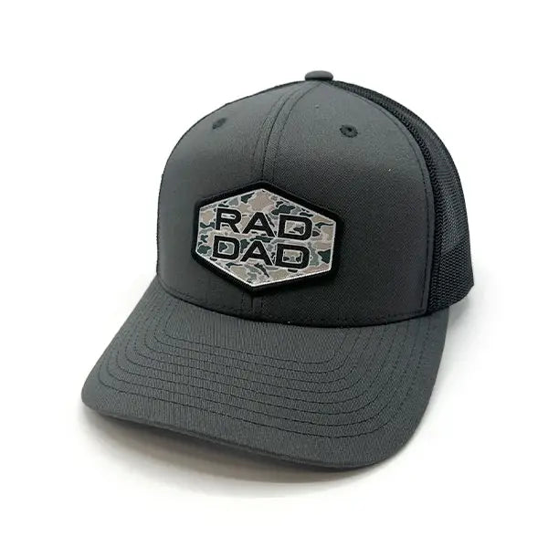 Rad Dad Duck Camo Woven Patch Hat - charcoal