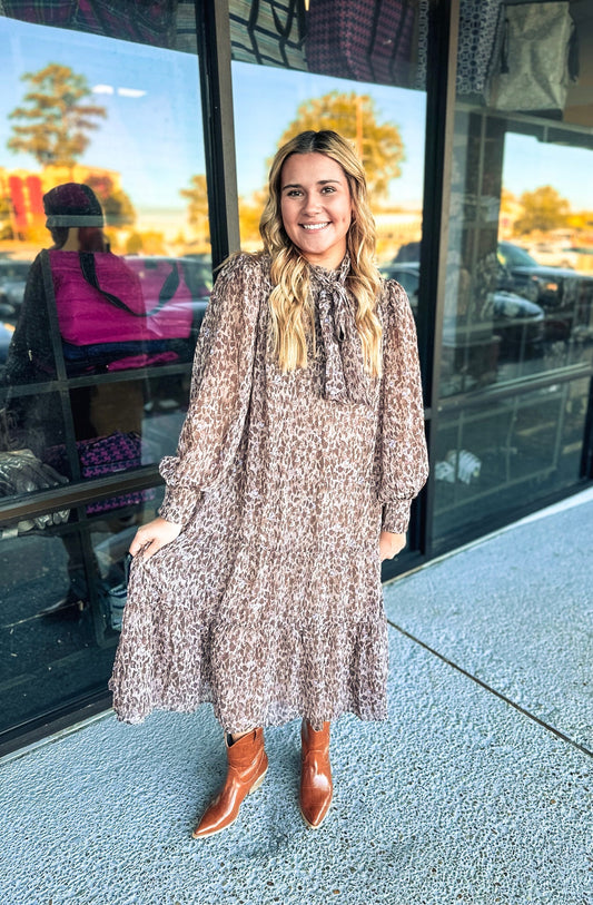 Make Me Midi-Brown Multi