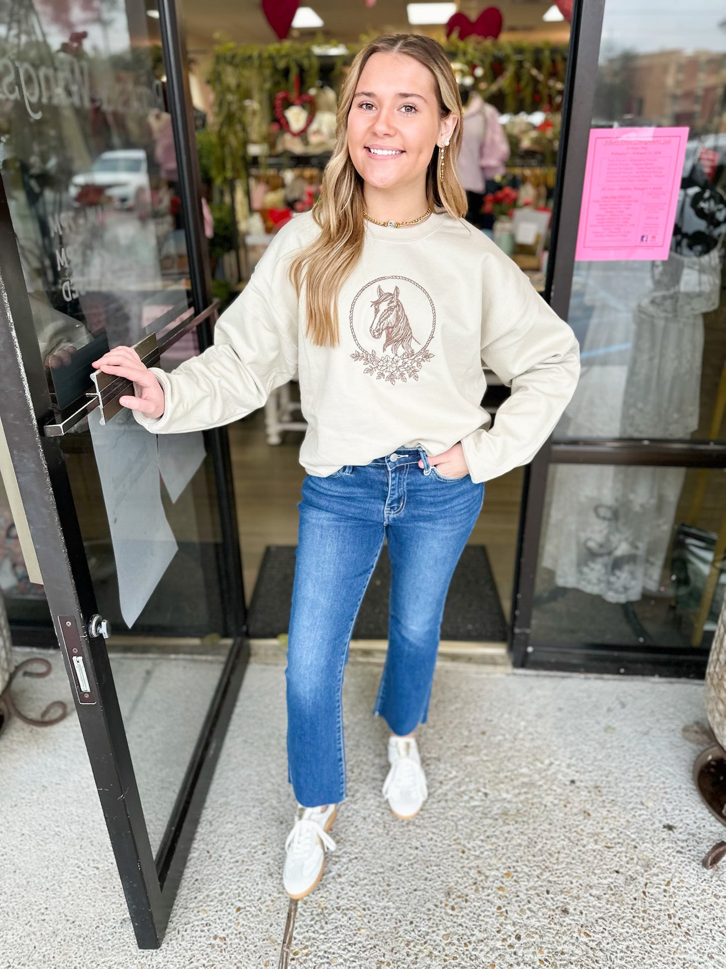 Horse Embroidered Sweatshirt