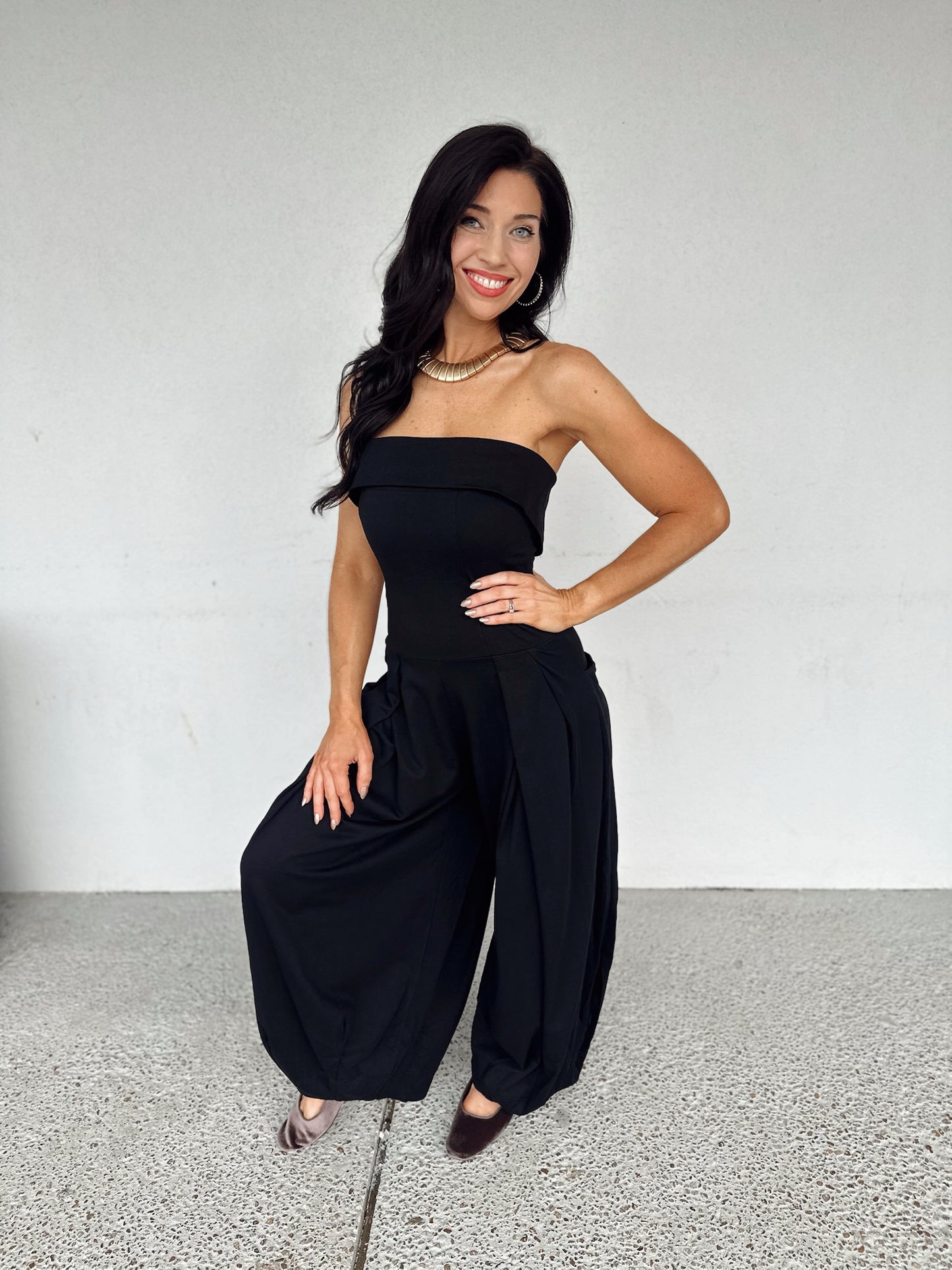Casual Flair Jumpsuit - black