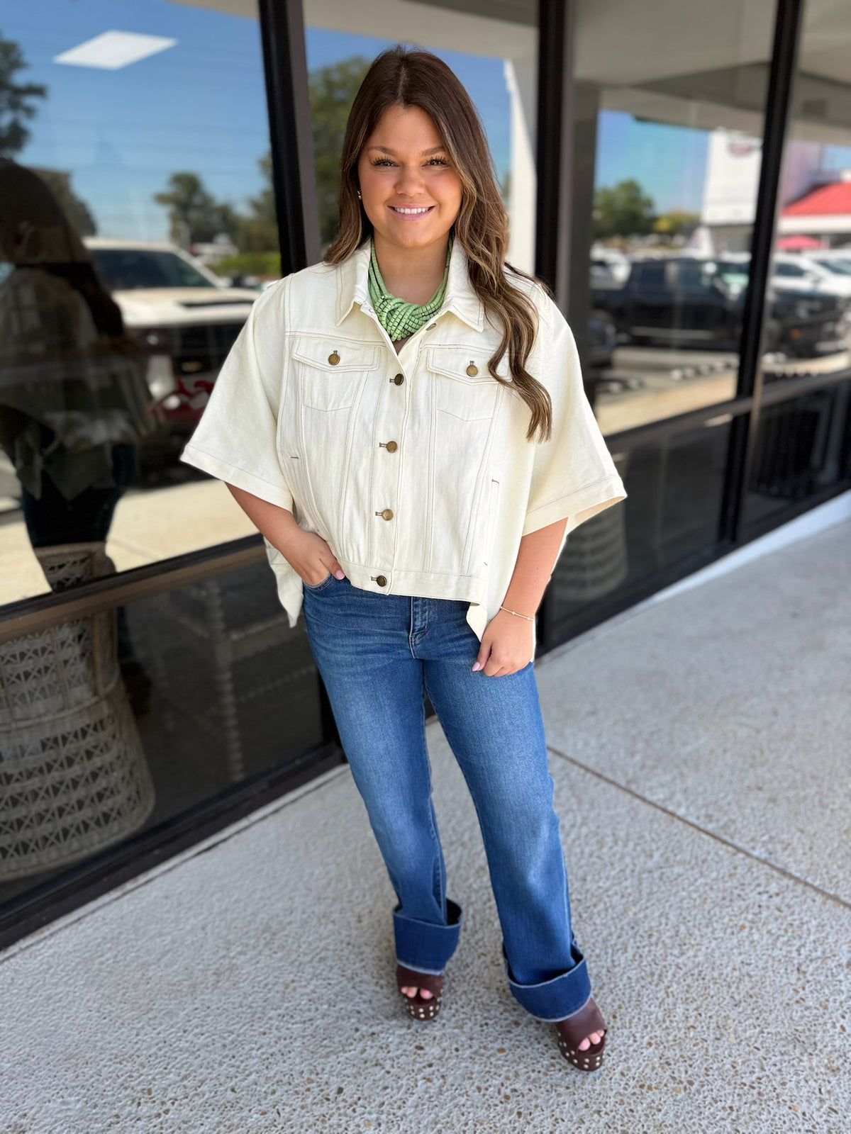 Kay Kay Denim Jacket- ecru