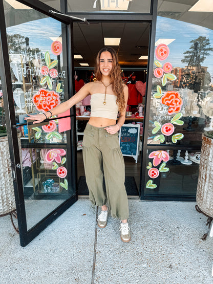 Basic Cropped Tube Top- Beige