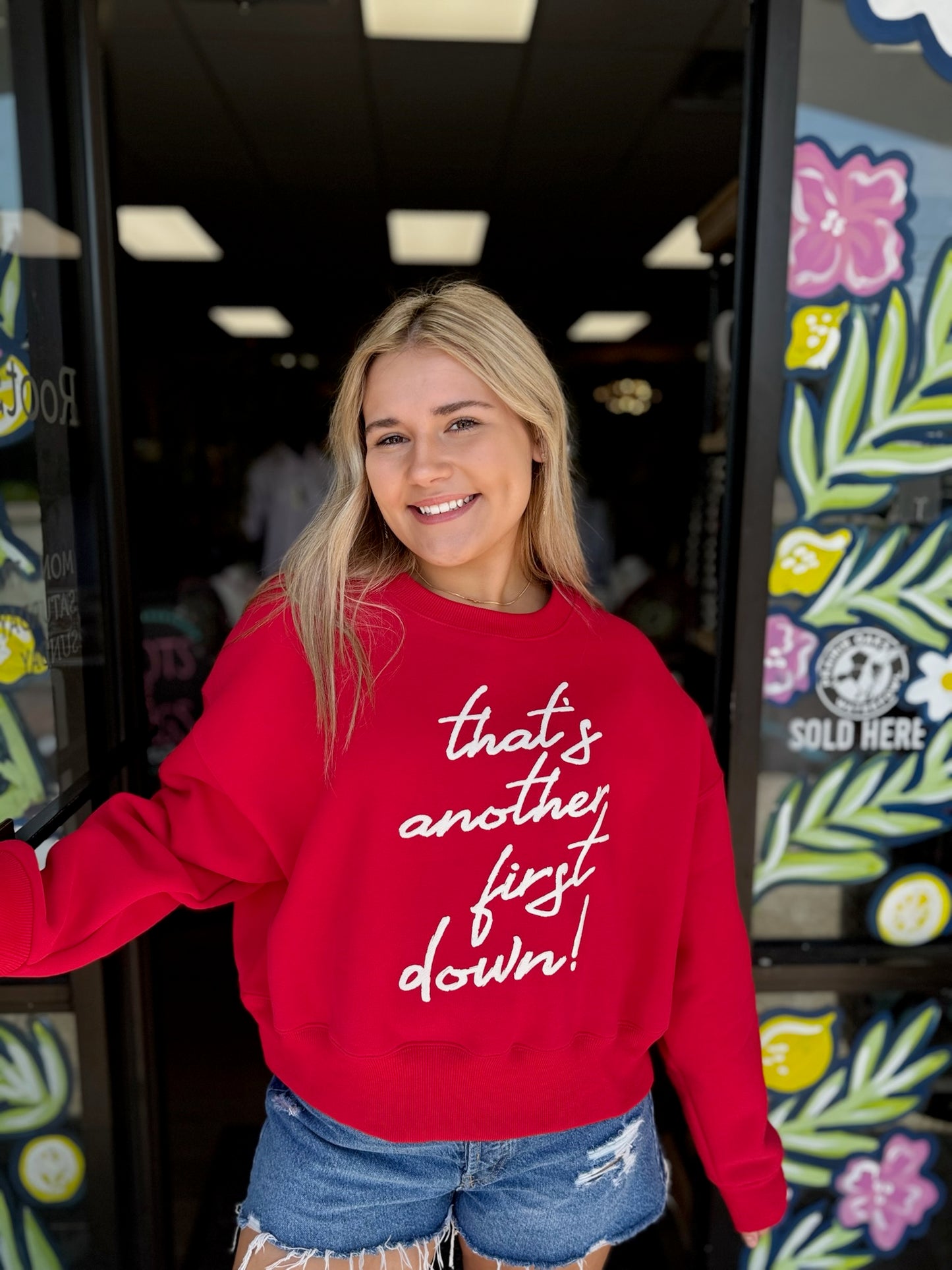 That’s Another first down crop sweatshirt