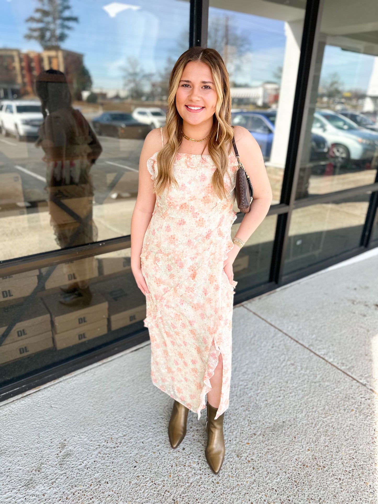 Parker Midi - Cream/Coral Floral