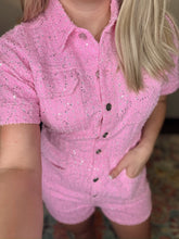 Load image into Gallery viewer, Shiny Denim Romper-Pink

