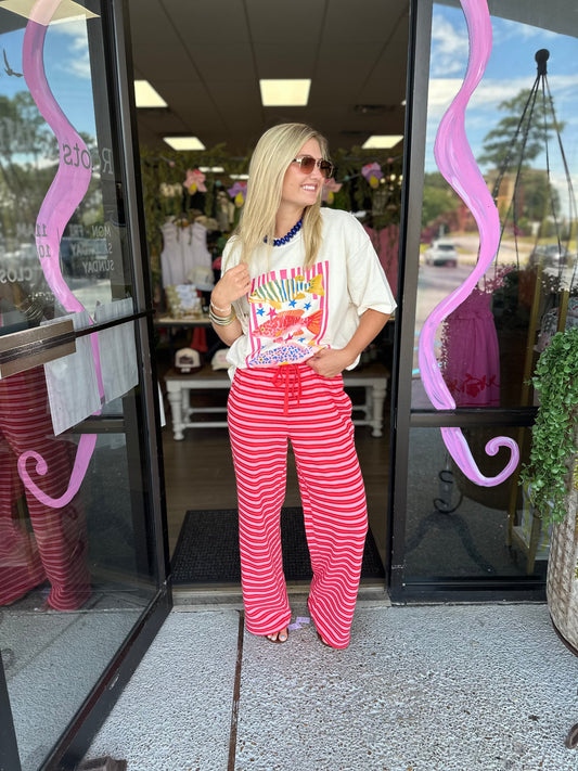 Jerri Pants - red/pink mix