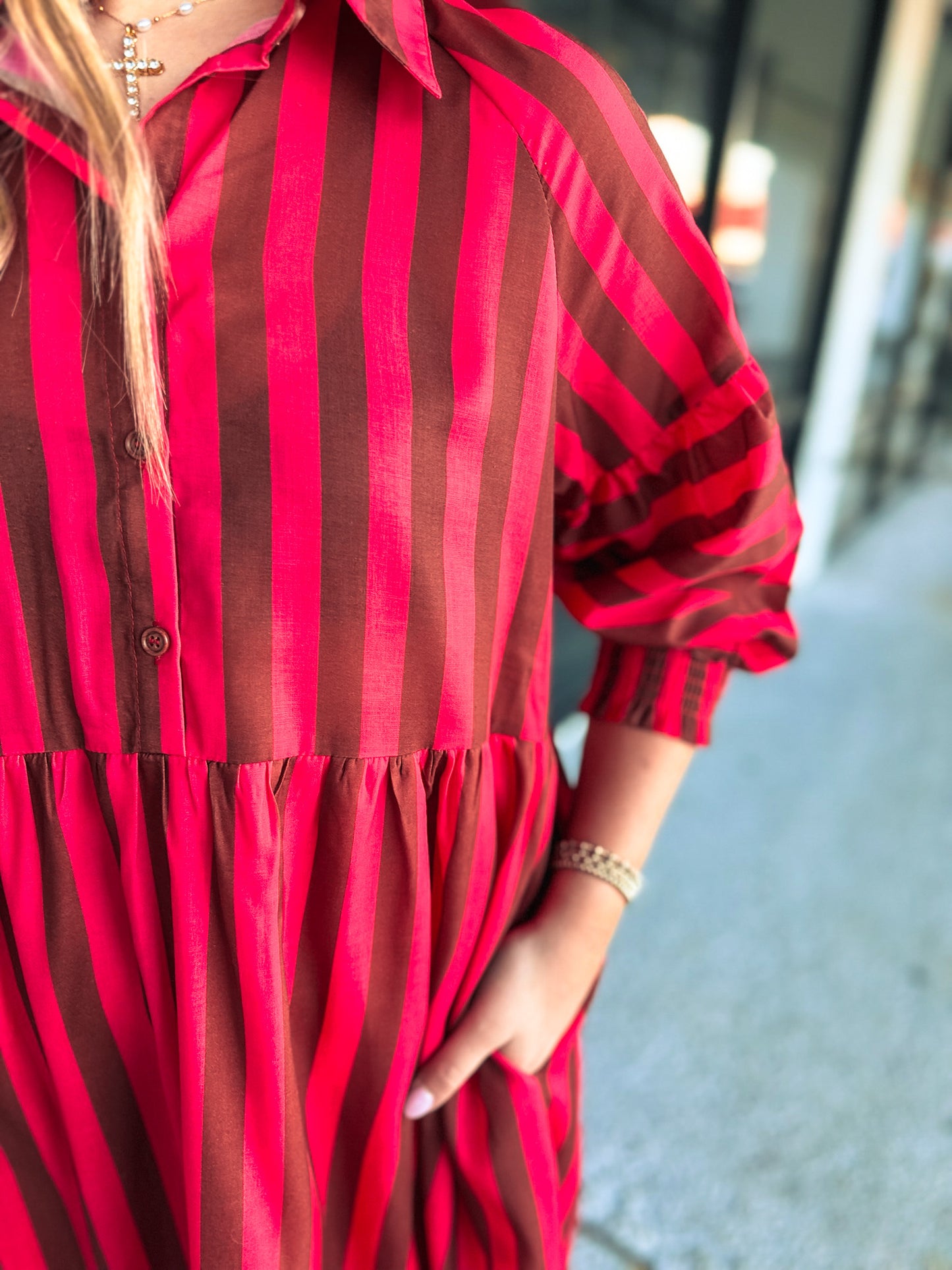 Striped Love Mini-Coral/Brown