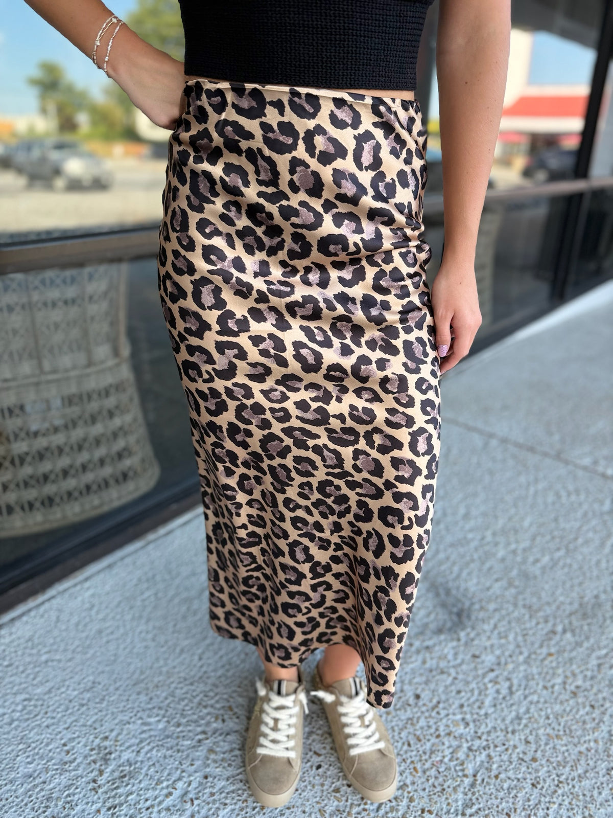 Leopard Daze Skirt - taupe