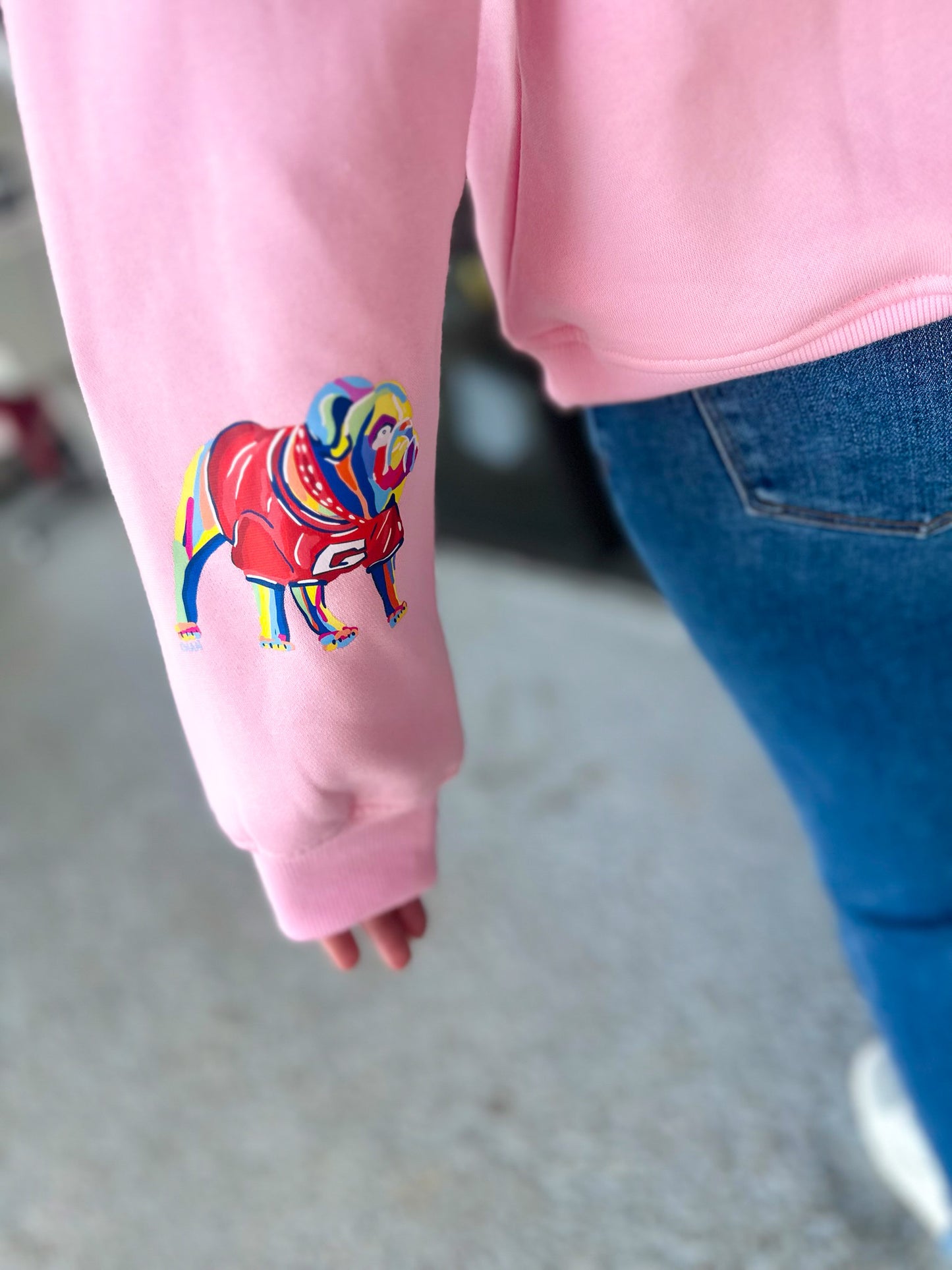 “Woof” Crewneck-Pink