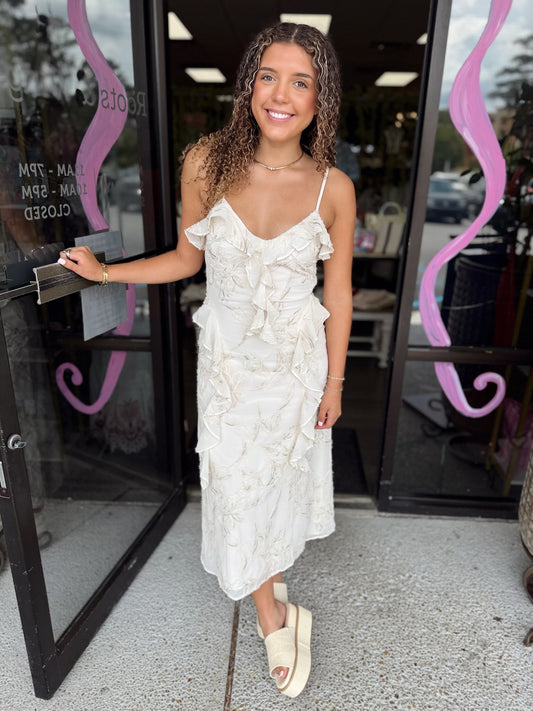 Juliette Midi - cream floral