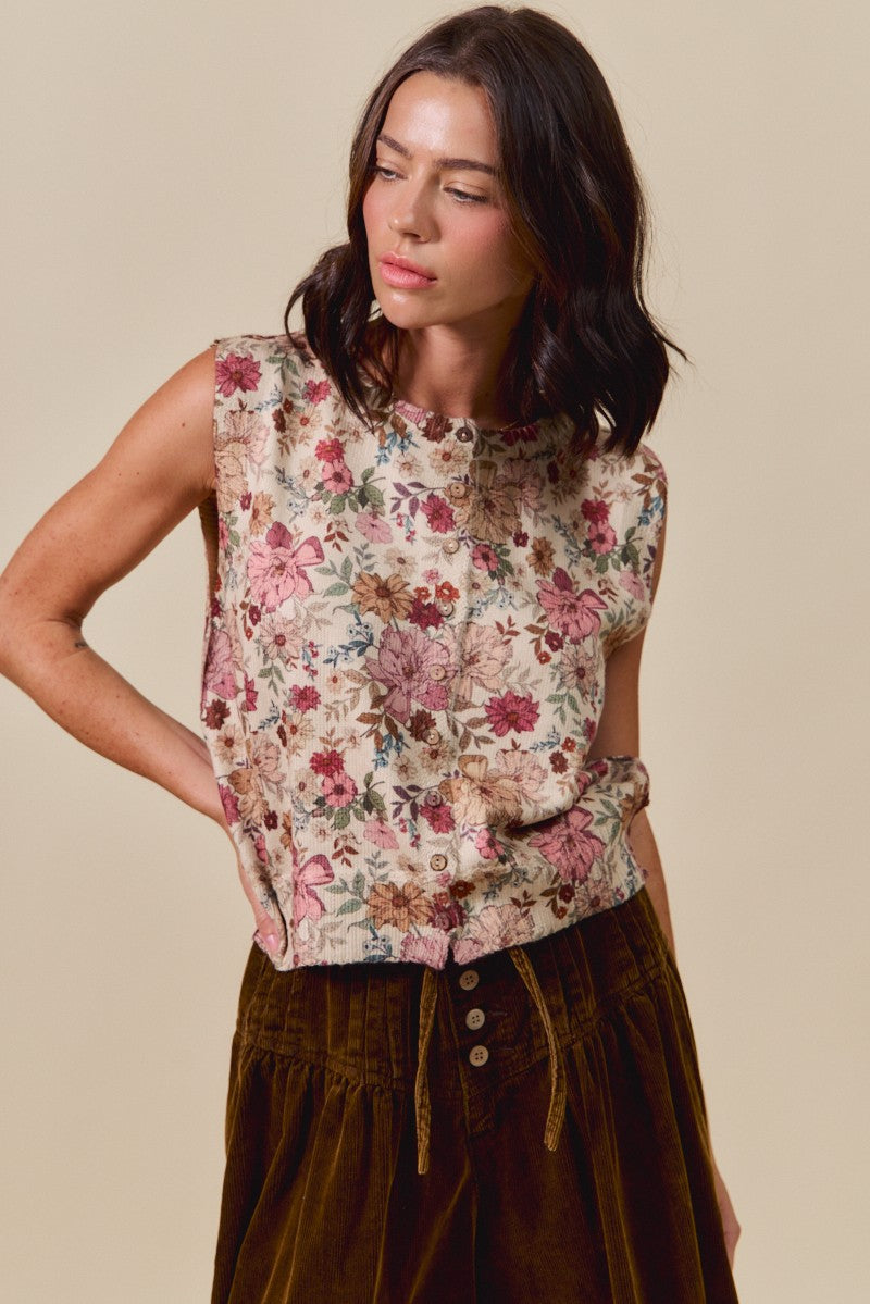 Floral Baby Top- Clay Rose