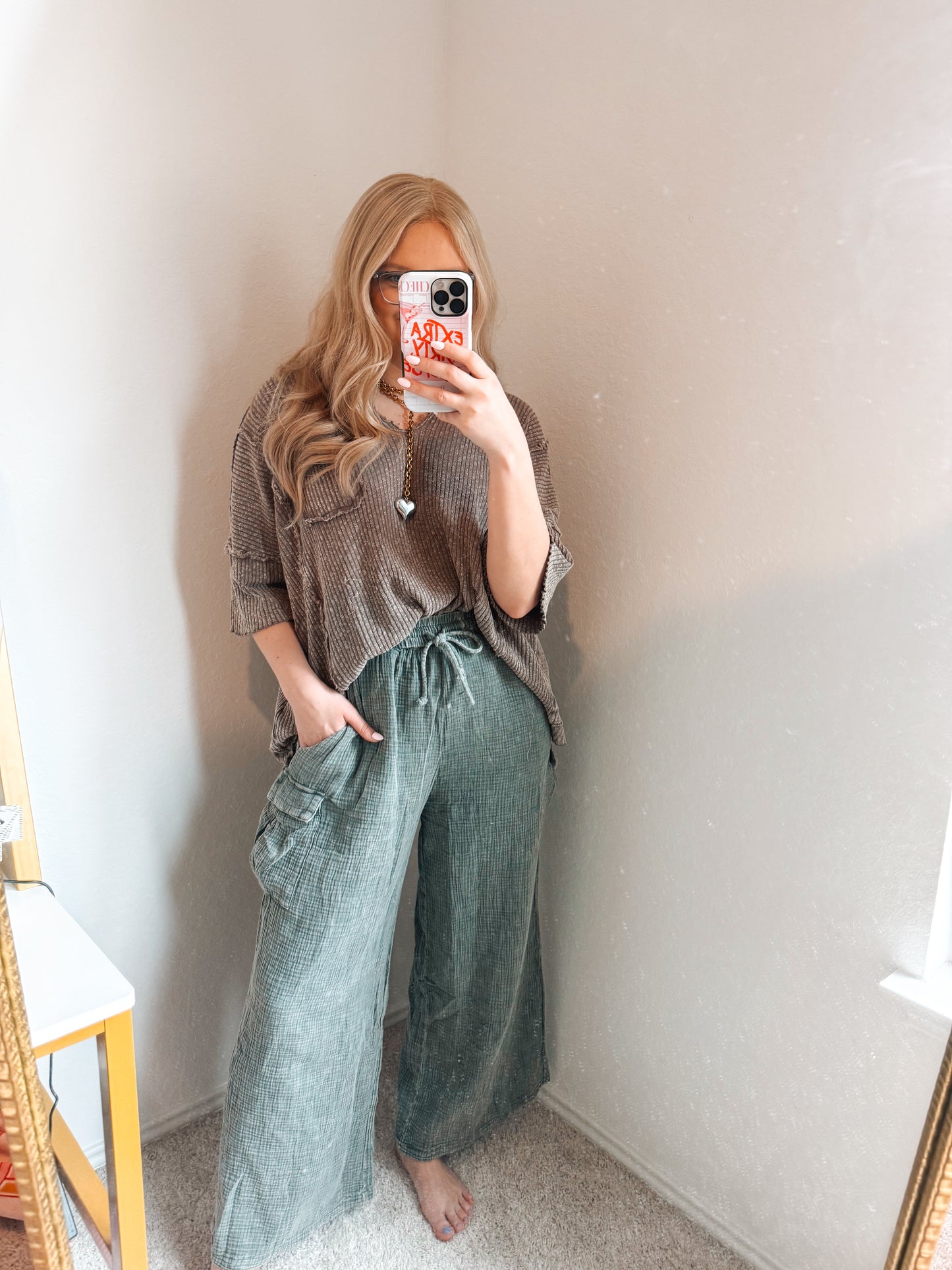 Lounge Cargo Pants-Pacific Green