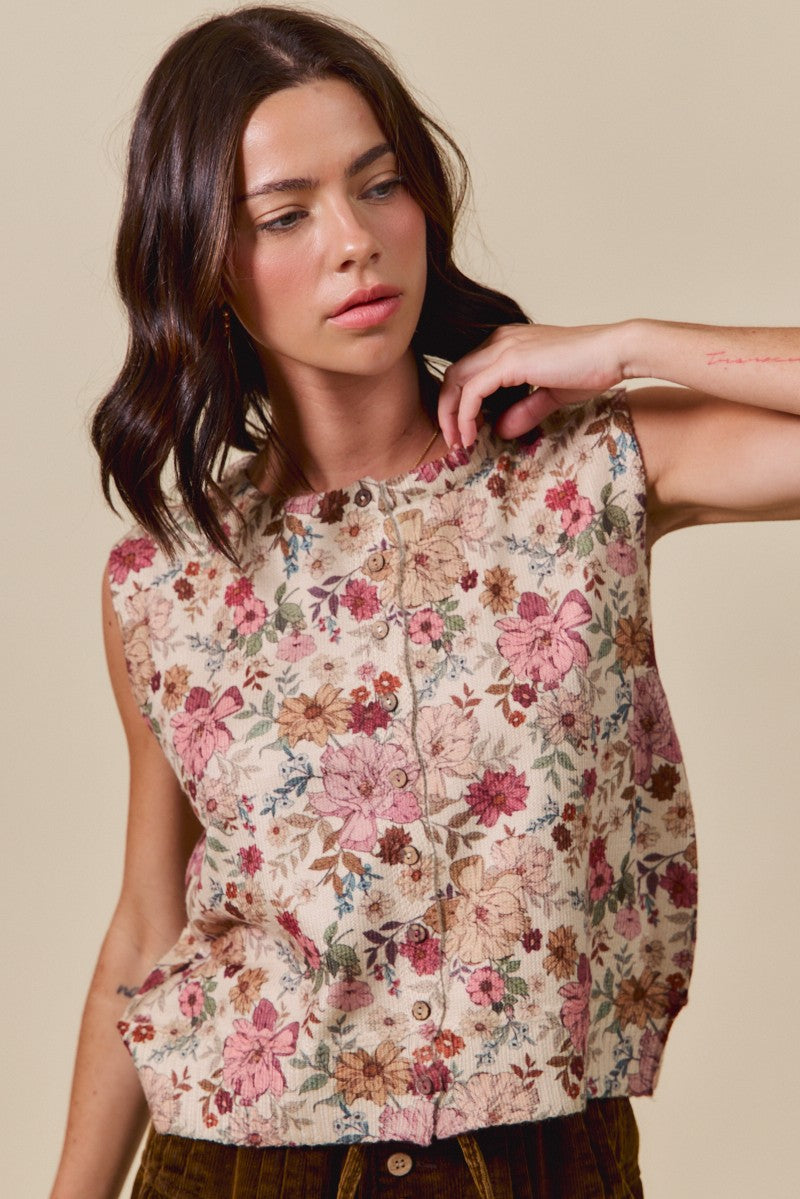 Floral Baby Top- Clay Rose