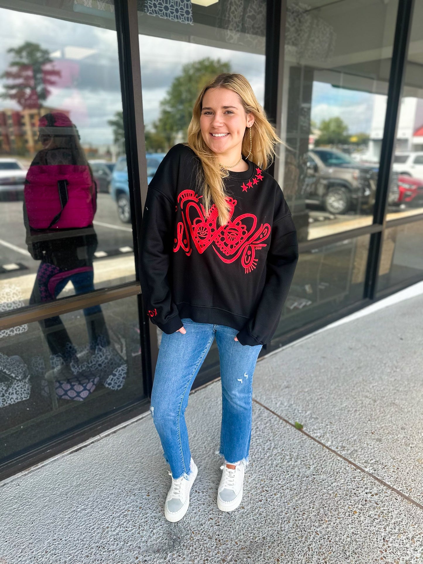 “Woof” Black Crewneck