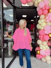 Load image into Gallery viewer, Scalloped Ruffle Top - bubble gum
