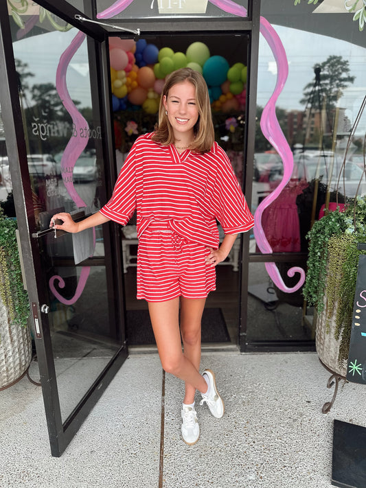 Chandler Stripe Set - red