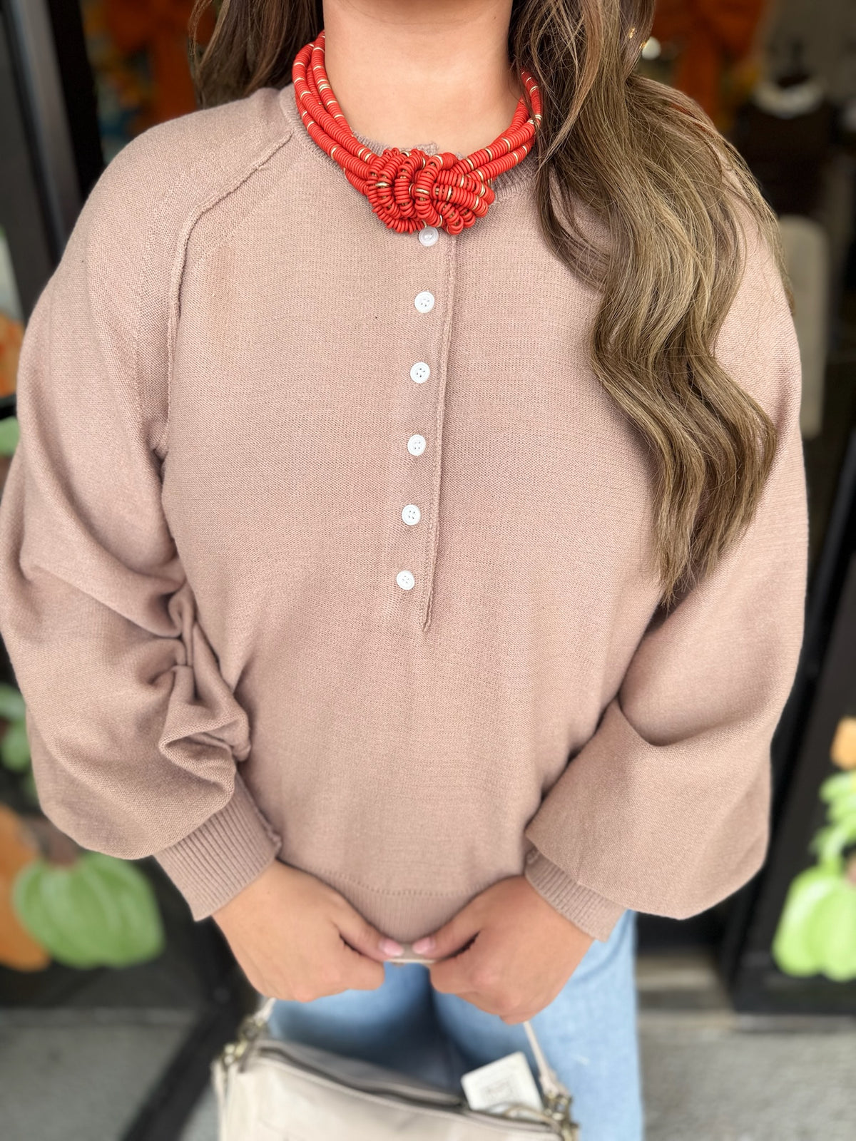 Henley Top - taupe