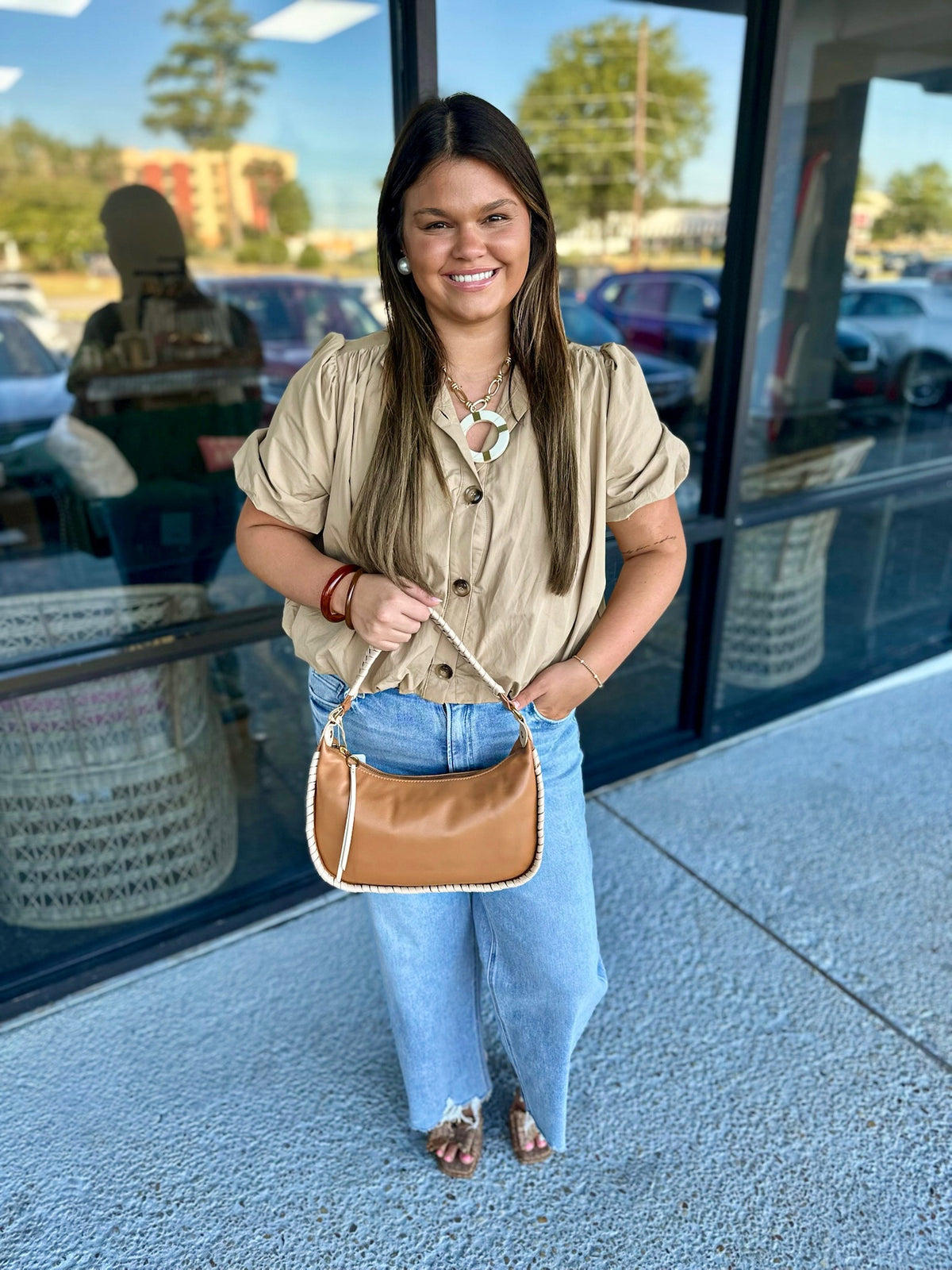 Aubrey Bubble Top - latte