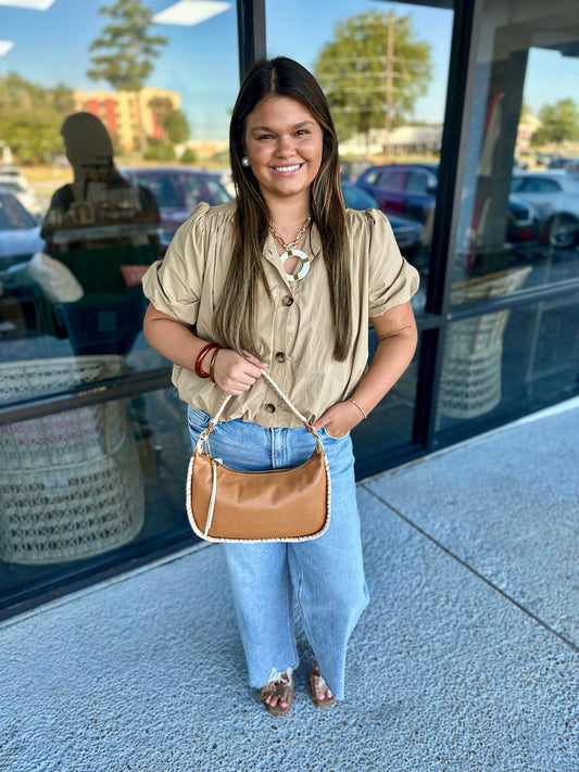 Aubrey Bubble Top - latte