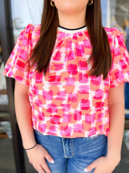 This Heart Top- Pink