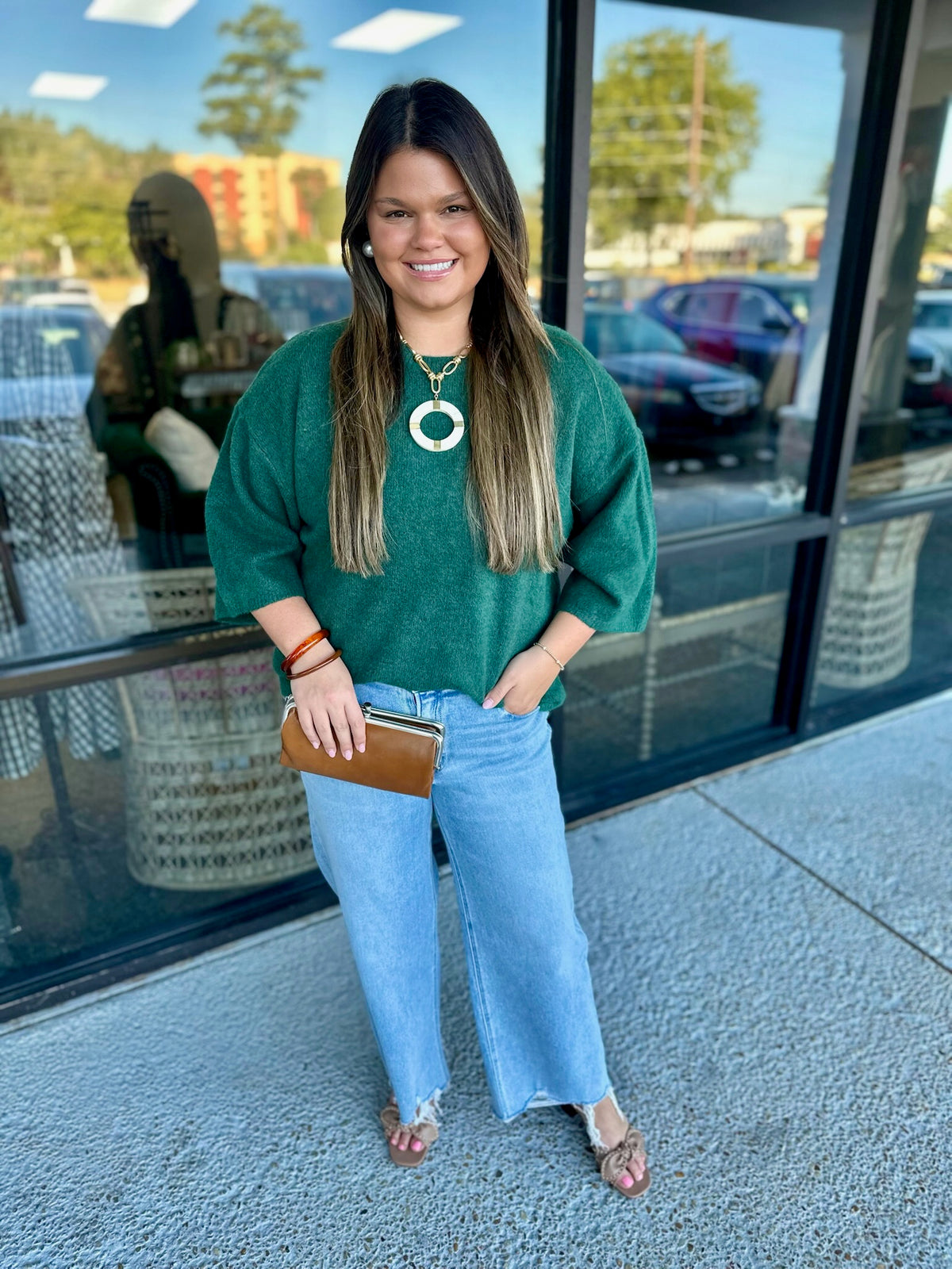 Julie Top - hunter green