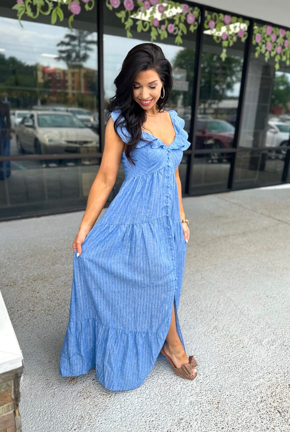 Ruffle Kiss Maxi - Chambray