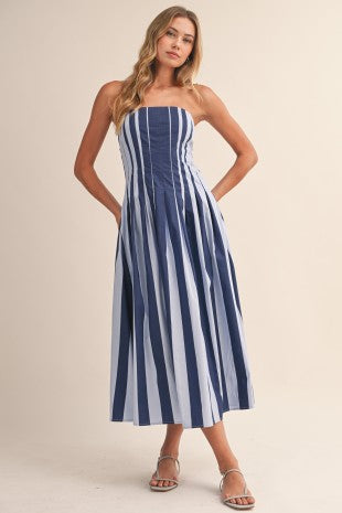 Gameday Flare Midi - navy mix