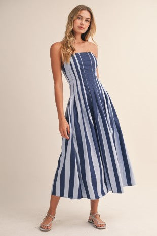 Gameday Flare Midi - navy mix