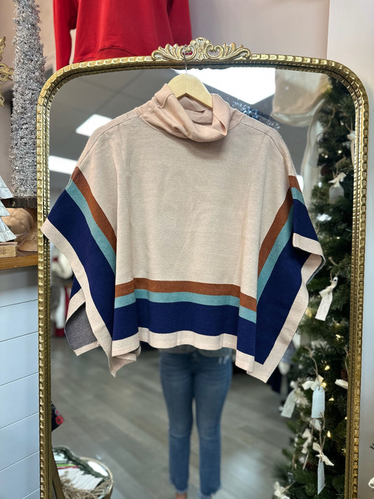 Colorblocked Poncho Top