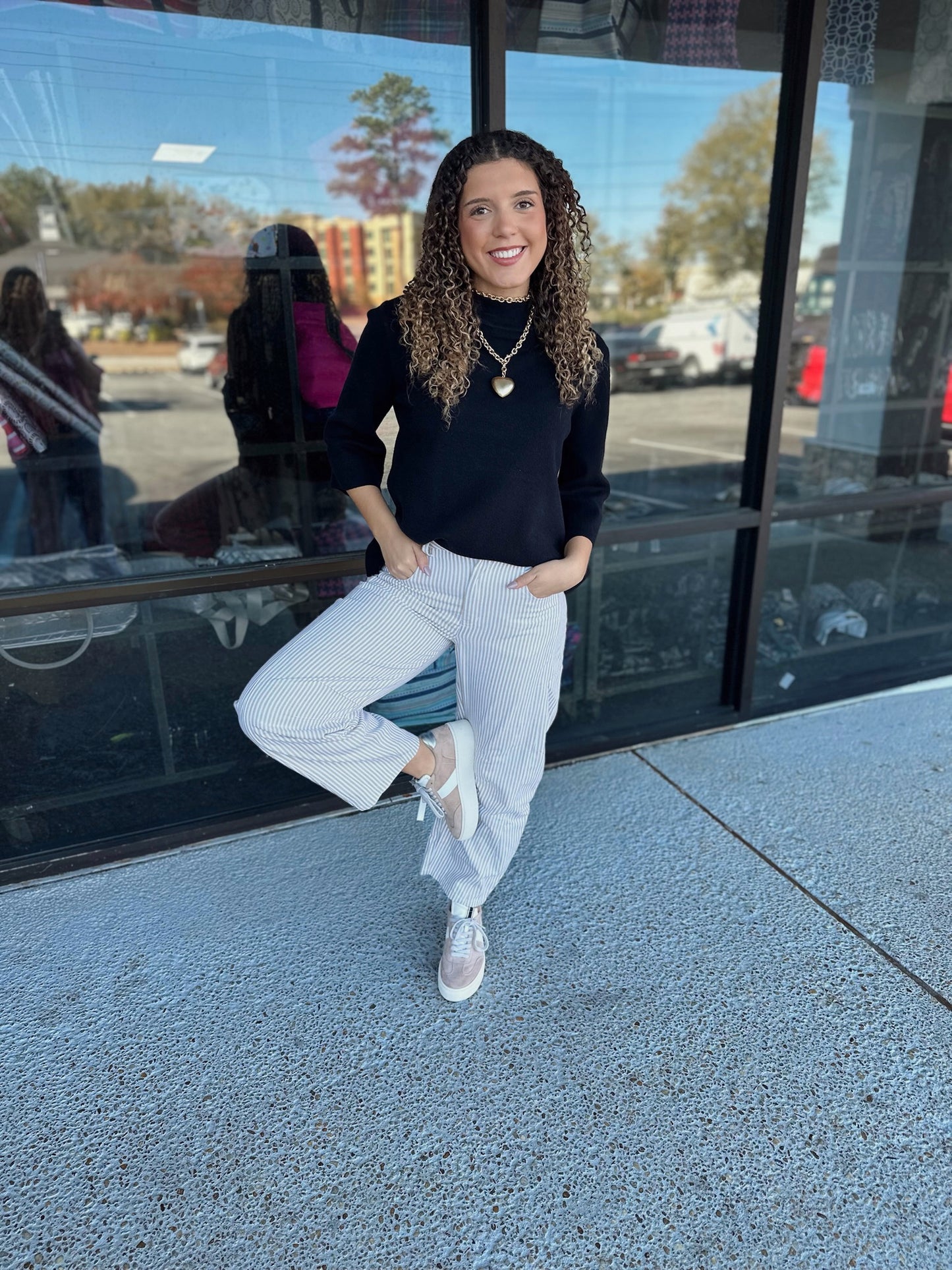 Pinstripe Barrel Denim