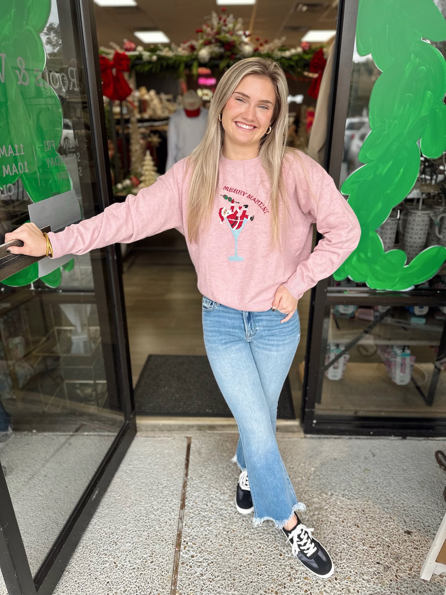 Merry Martini Sweater Top-Pink