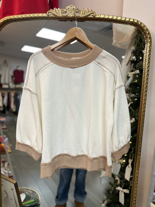 Contrasted Ribbed Top