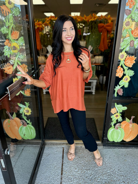 Carol Viscose Sweater - pumpkin