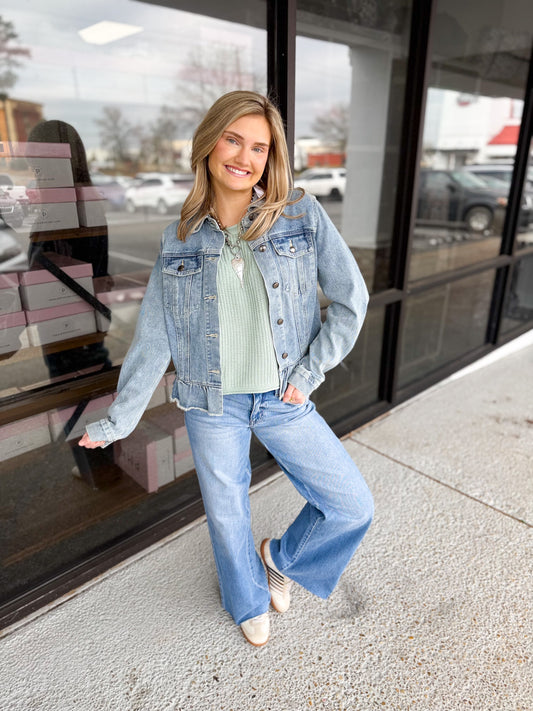 Ruffled Cutie Denim Jacket